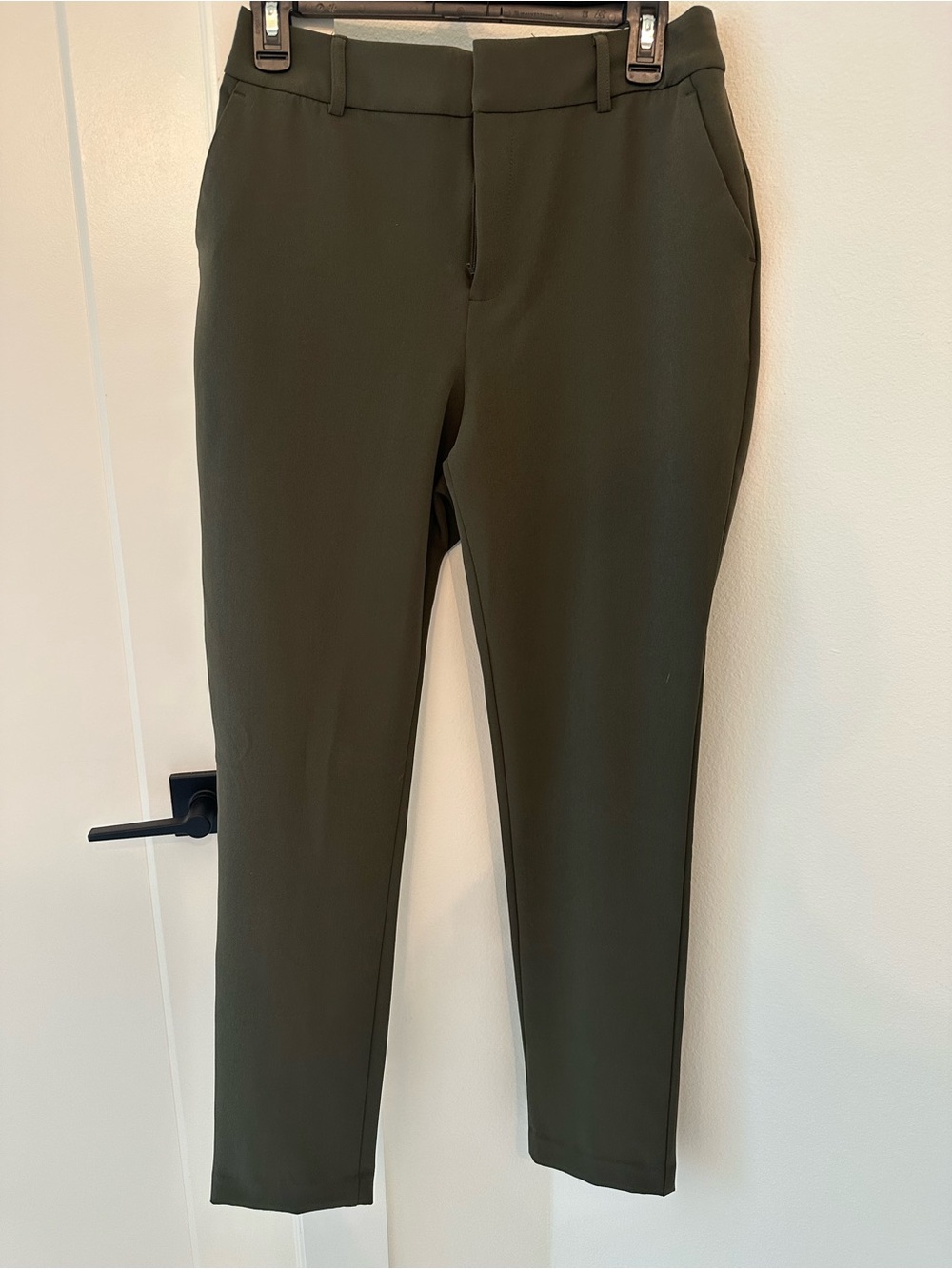 Nine West Dark Olive Straight-Leg Dress Pants